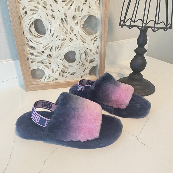 UGG | NWOT Fluff Yeah Ombre Slide Slippers – Kids Size 6 - Picture 4 of 11